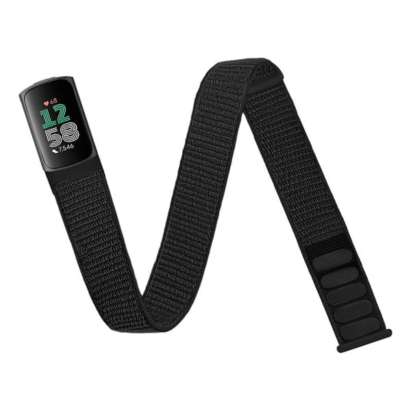 Komfortabelt nylonarmbånd til Fitbit Charge 5/6 Black