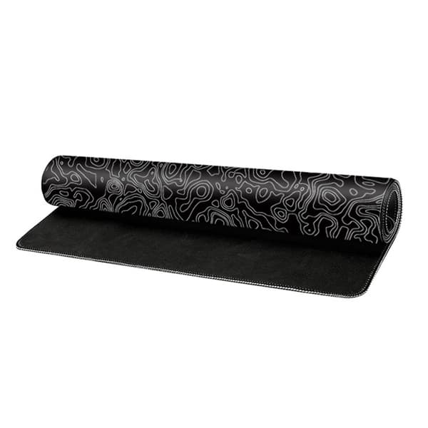 Musematte med kunstnerisk blomstermønster Black L