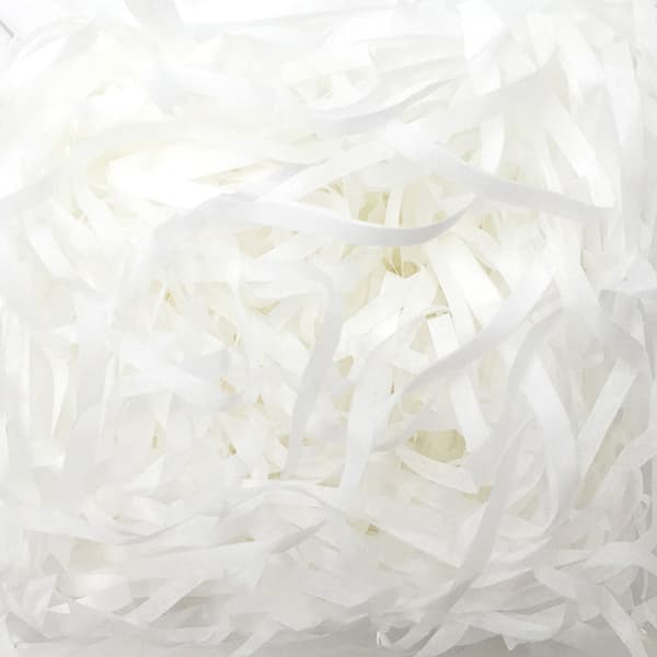 Rosa strimlat papper - 200g presentförpackningsfyllning White