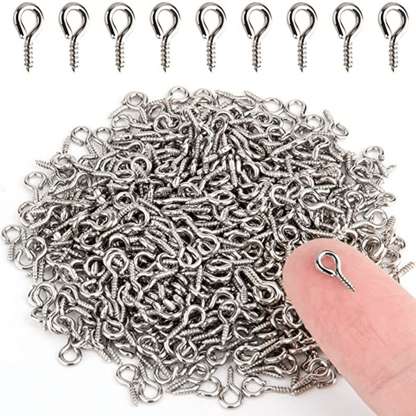 Skruvar med Öglor, 200-pack Silver
