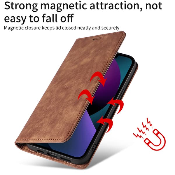 Magnetisk lædercover til Google Pixel 8 Pro Brown