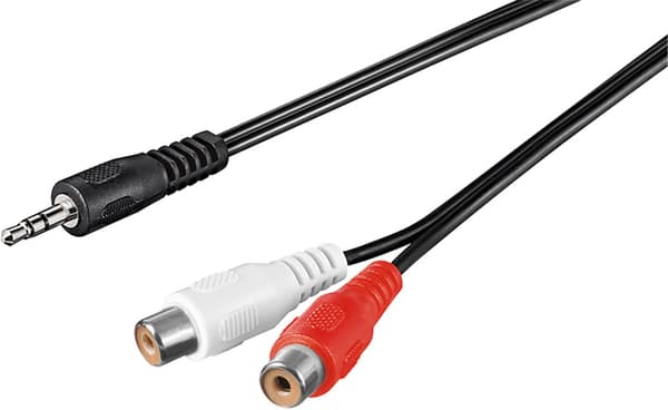Lydkabeladapter 3,5 mm, plugg for stereo RCA-uttak