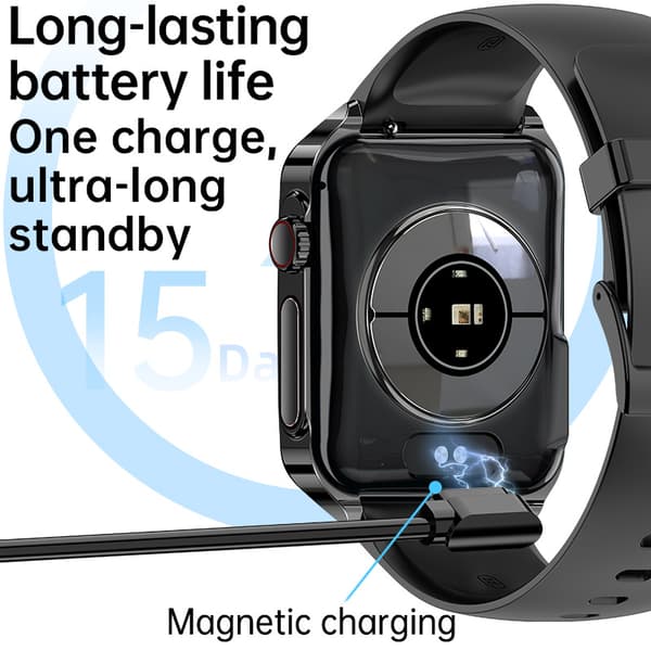 Smartklocka med EKG/Bluetooth-samtal och musik Black