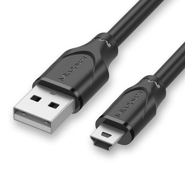USB 2.0 til Mini 5-Pin T-Port Data- og Opladerkabel til MP3 og Android - Sort 3 m