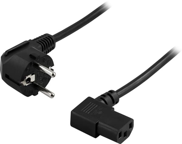 Earthed device cable angled IEC 60320 C13 max250V/10A, 0.5m