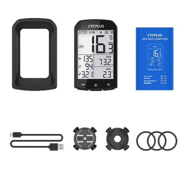 GPS sykkelcomputer Cycplus M1 - kompatibel med Strava, Trainingpeaks etc.