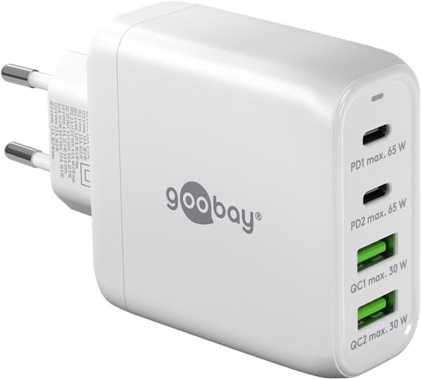 USB-C™ PD GaN multiport hurtiglader (68 W) hvit