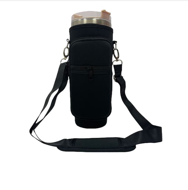 40oz Eristetty Mukiteline Taskulla Ja Metallilukolla Black