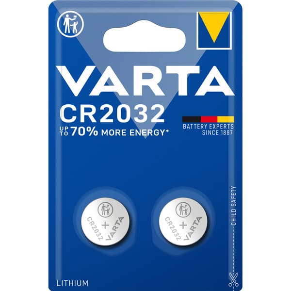 CR2032 3V Lithium knapcellebatteri 2-pak