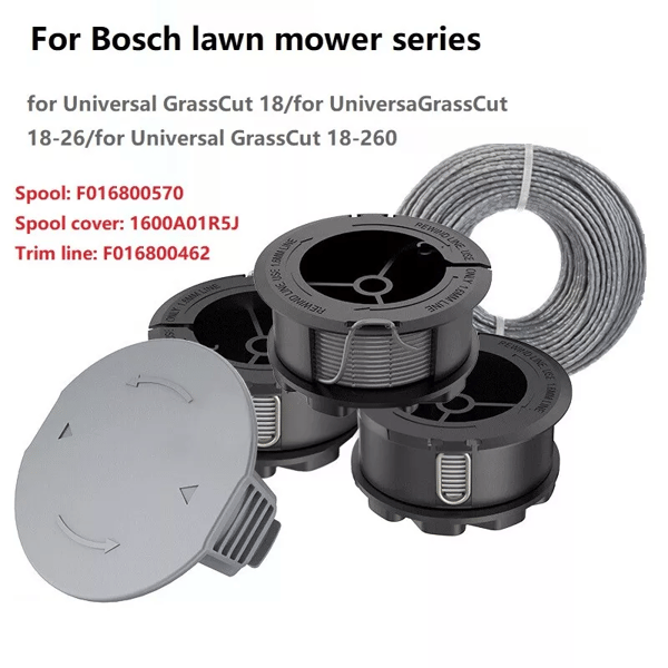 Reservespole med trimmertråd til Bosch Universal GrassCut 18-26 Black