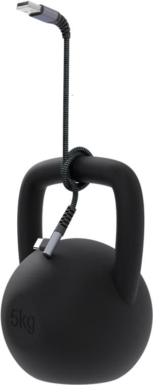 USB-C™ til USB-A tekstilkabel med metalstik (space grå/sølv), 90°, m