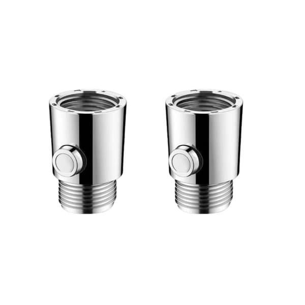 One-Touch duschavstängningskoppling (2-pack) — Silver ABS snabb avstängningsadapter
