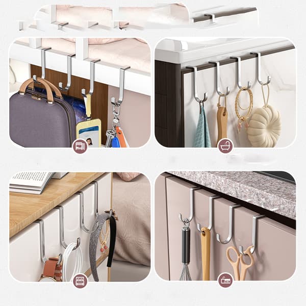 Over Cabinet Door Hooks, Double Hooks for Kitchen 2 Pack S