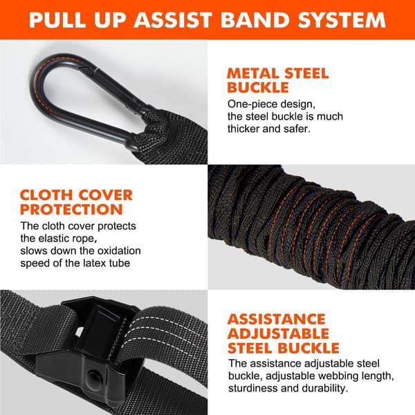 Pull up band / Træningsbånd pull ups - Pull up-hjælp til styrketræning Black 150 lbs