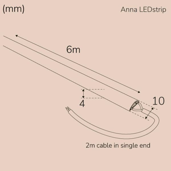 Anna Ledstrip COB-LED Milky uten transformator IP65 6m?? 3000K???