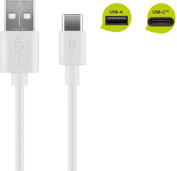 USB-C™ opladnings- og synkroniseringskabel (USB-A > USB-C™)