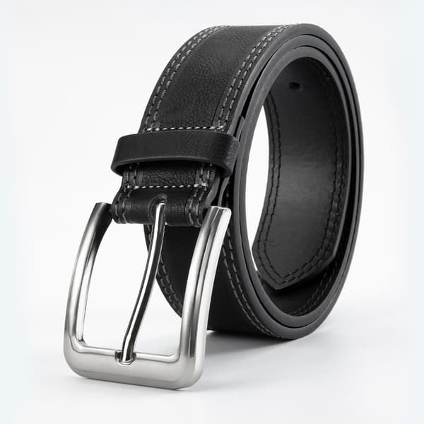 Stilfuldt læderbælte - 120 cm Black