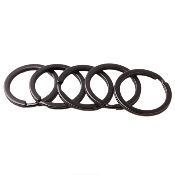Runde karabinerringe nøgleringe i zinklegering 10 dele Black 30 mm
