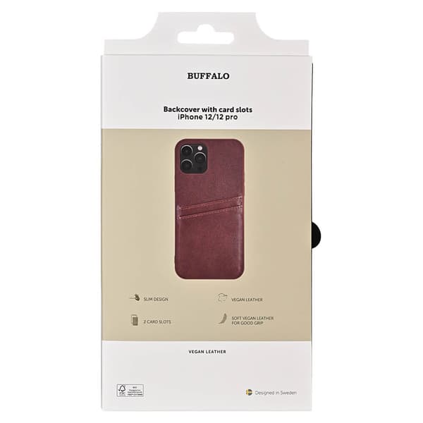 Mobildeksel PU 2 Kort iPhone 12/12 Pro Brun