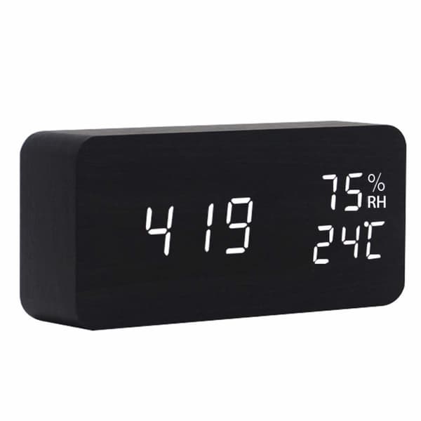 Digital LED väckarklocka Svart 1502