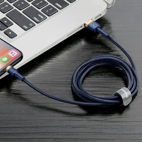 Baseus Cafule Lightning-kabel 1,5A 2m (gull+mørk blå)