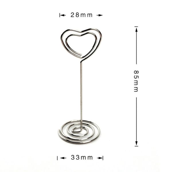 10-pak hjerteformede papirclips Memo Holder Note Holder Silver