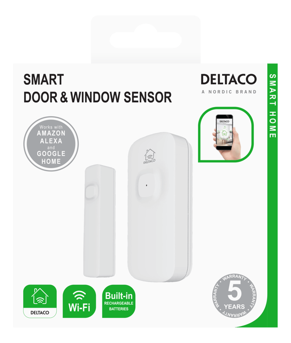 SMART HOME Magnetic door and window sensor, WiFi, white