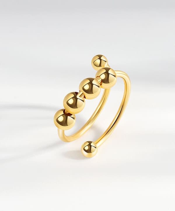 Anti-stressring justerbar koppar silver Gold