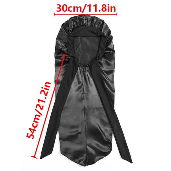 Satin sovehætte med sløjfe Black