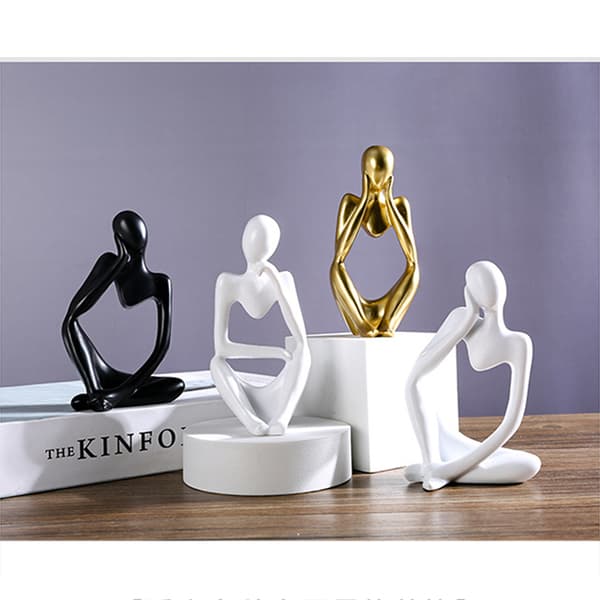 Abstrakte figurornamenter - sæt med 3 Gold