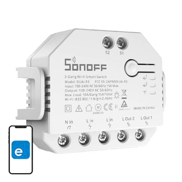 Smart bryter WiFi Sonoff Dual R3