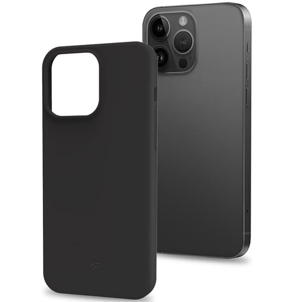 Cromo pehmeä kumikotelo iPhone 15 Pro Max Black