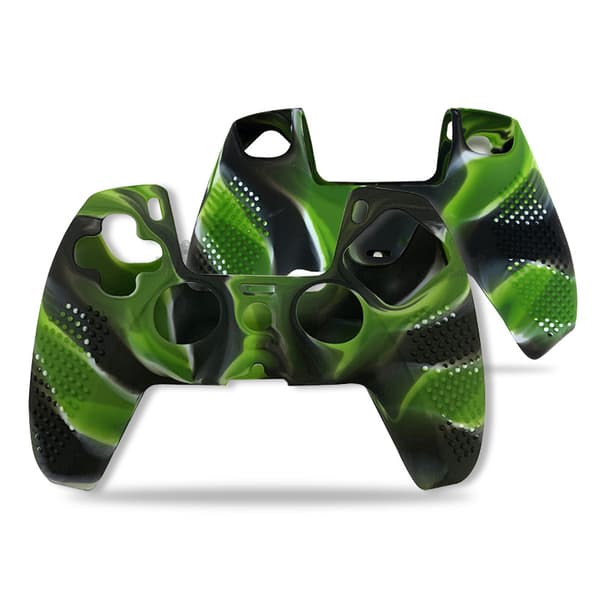 Anti-Slip Silikone Cover til PS5 Controller Black+Green