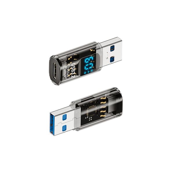 TYPE-C naaras - USB uros digitaalinen näyttöadapteri, läpinäkyvä musta (2 kpl)