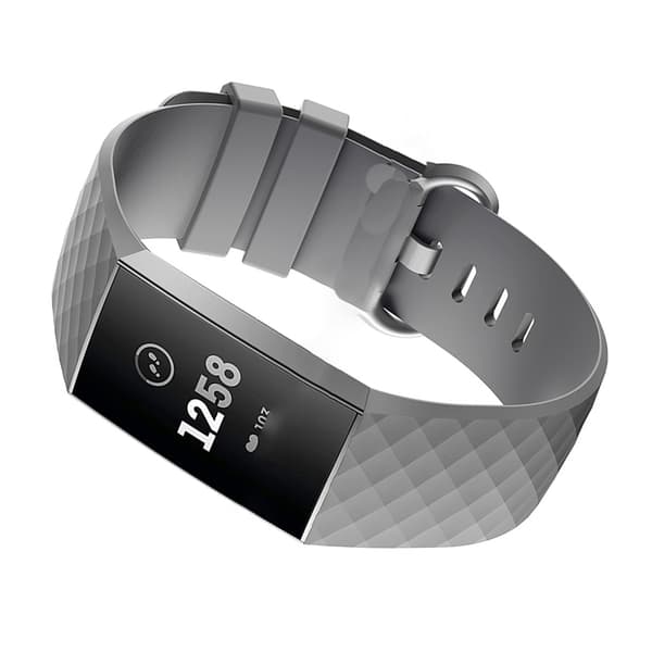 Grått litet silikonarmband för Fitbit Charge 4/3