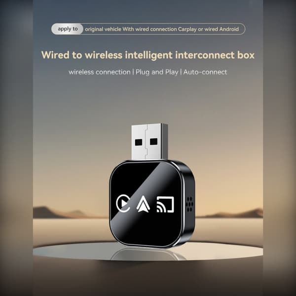 Trådlös CarPlay/Android Auto/Mirror Link Adapter Q1AS - 3-i-1 Apple Mirroring & Android Auto CarPlay Box