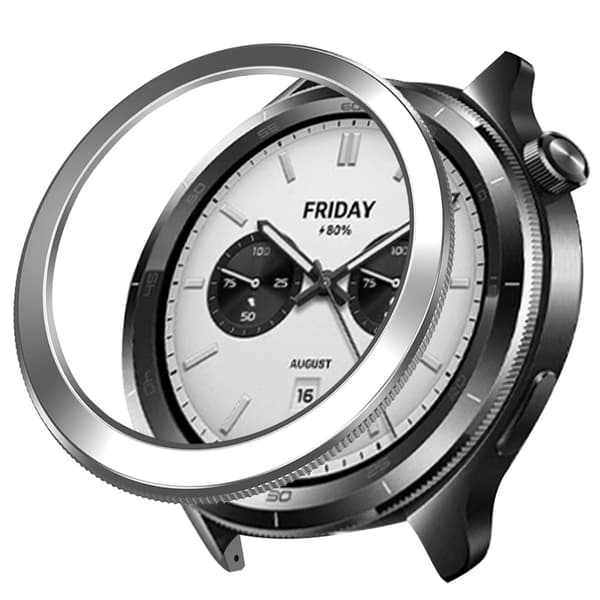 Stilfuld PC-ramme til Xiaomi Watch S4 - 4,7 cm Silver