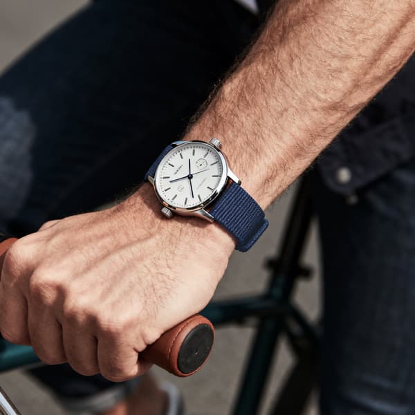 Nylon elastisk urrem til Garmin Descent MK3i Blue 22mm