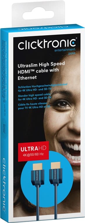 Erittäin ohut, nopea HDMI â„¢ -kaapeli ja Ethernet