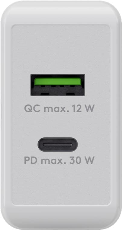 USB-C™ PD dobbel hurtiglader (30W) hvit