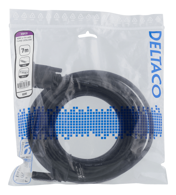 HDMI to DVI cable, 7m, Full HD, black