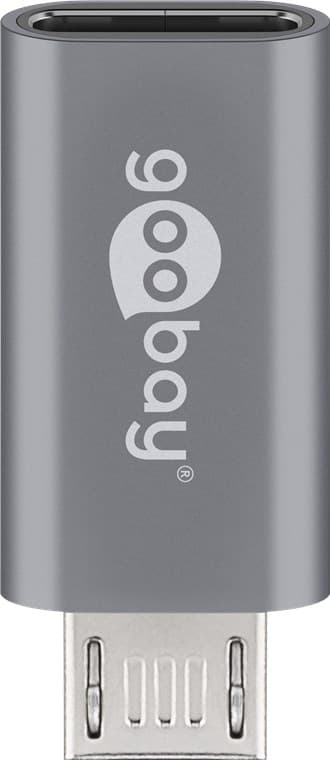 USB-adapter Micro-USB til USB-C™, OTG, grå