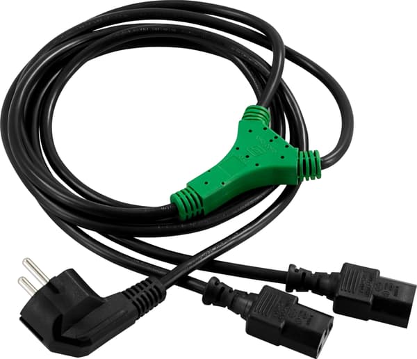 Earthed Y device cable, angled CEE 7/7 2m
