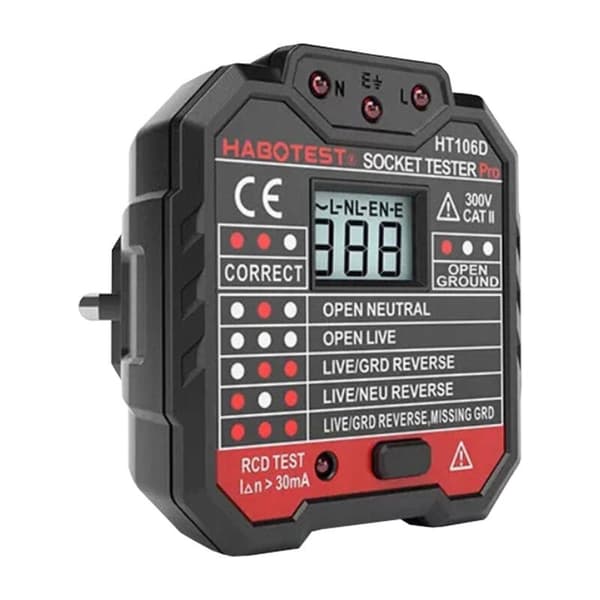 Fatningstester med digitalt display Habotest HT106D