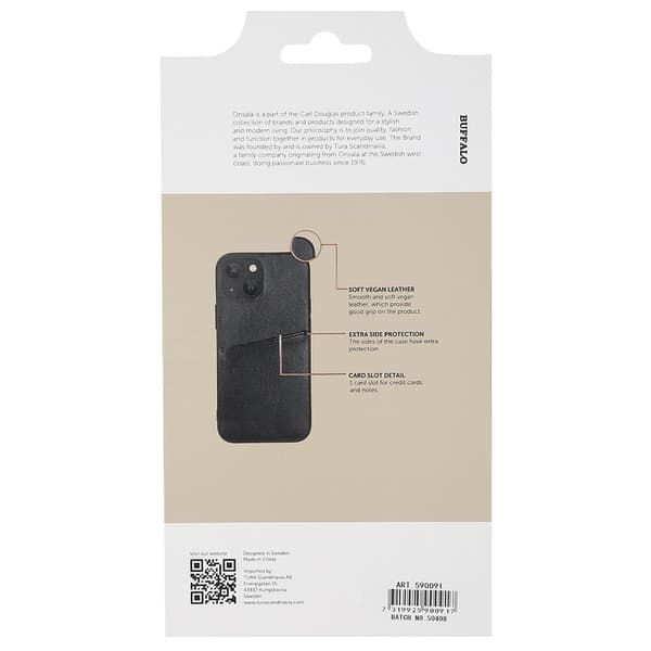 Back cover PU 2 card iPhone 13 Mini Black
