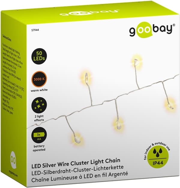 50er LED sølv wire cluster lyskæde