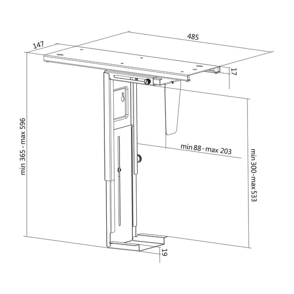 Datamaskinholder Bord justerbart