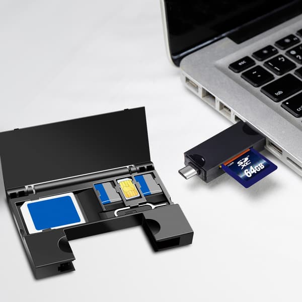 Minnekortleser USB-C + USB-A MicroSD - og SD-kort inkl. lagring