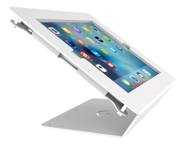 Desktop stand for 9.7" iPads, 125 angle, aluminium, white