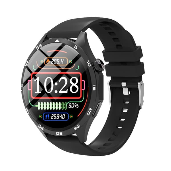 Multifunksjonell smartklokke med Bluetooth-samtaler, pulsmåler og tilpassbar urskive Black